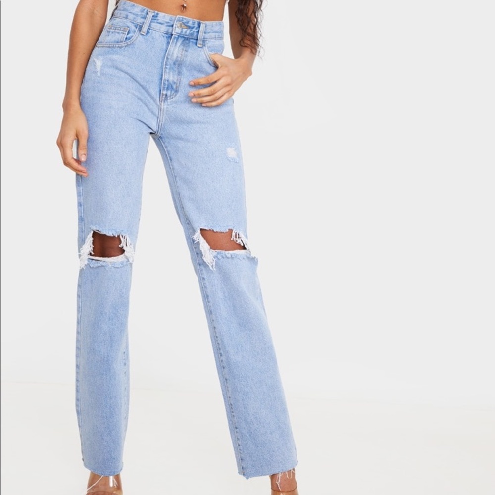 PRETTYLITTLETHING High Waist Straight Leg Jean